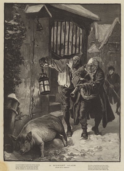A Midnight Alarm by Frederick Barnard